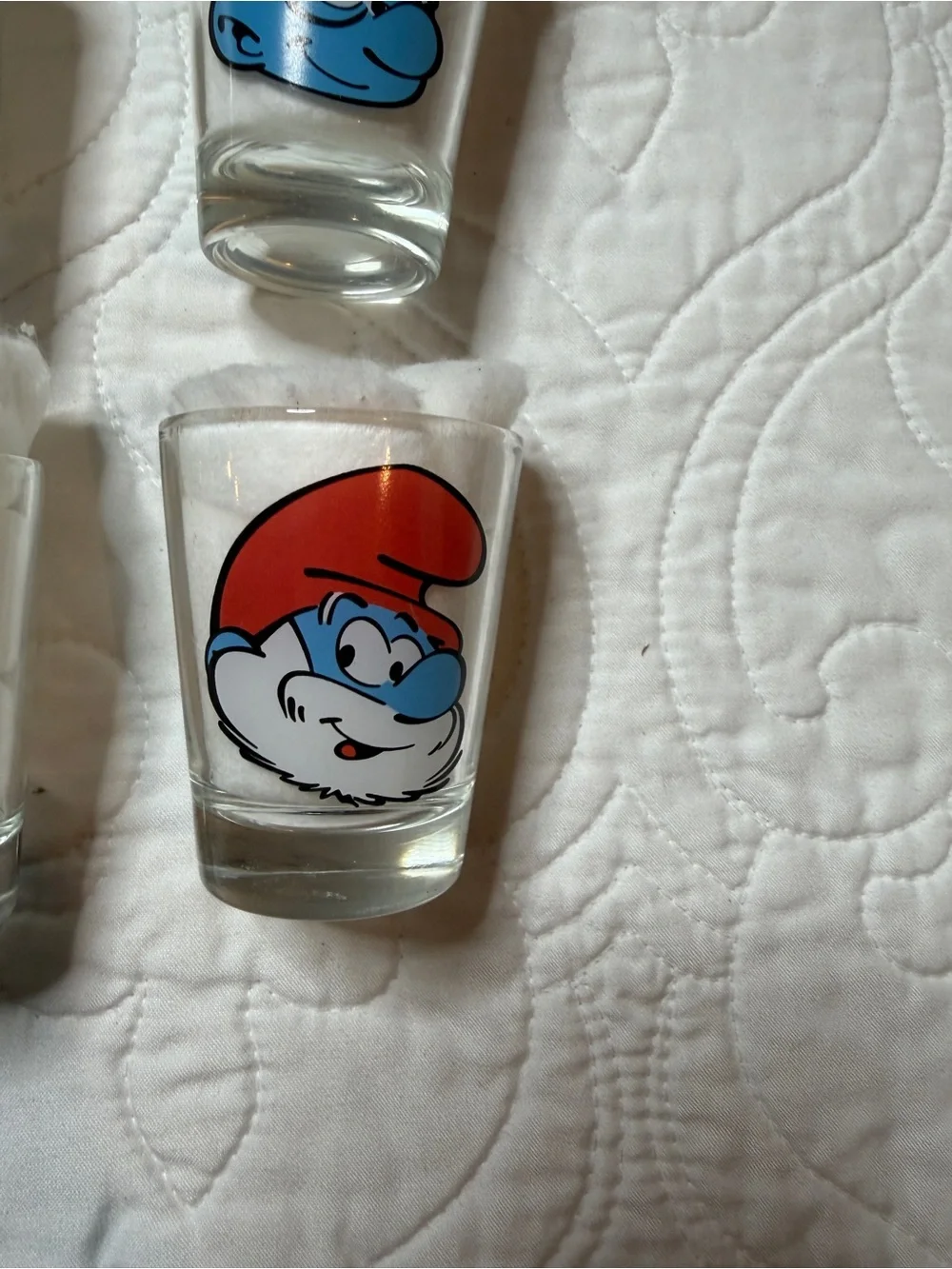 Set of 4 Smurfs Shot Glass - Peyo 2010